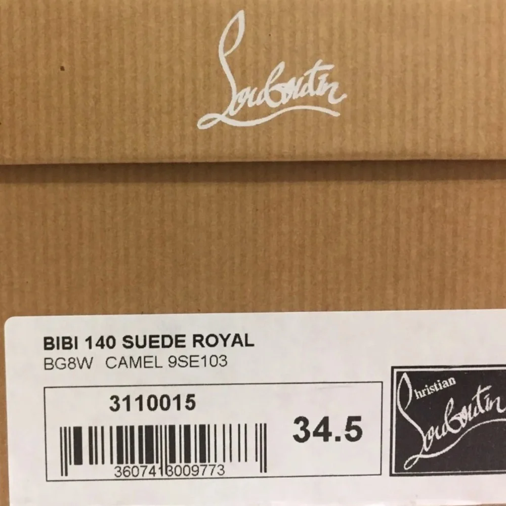 CHRISTIAN LOUBOUTIN BIBI camel beige suede platform red sole pumps heels 34.5 - Picture 9 of 9